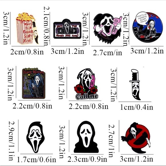 5/20$  Scream Ghost Face Ghostface Horror Kawaii Aesthetic Goth Enamel Pin - Picture 1 of 16